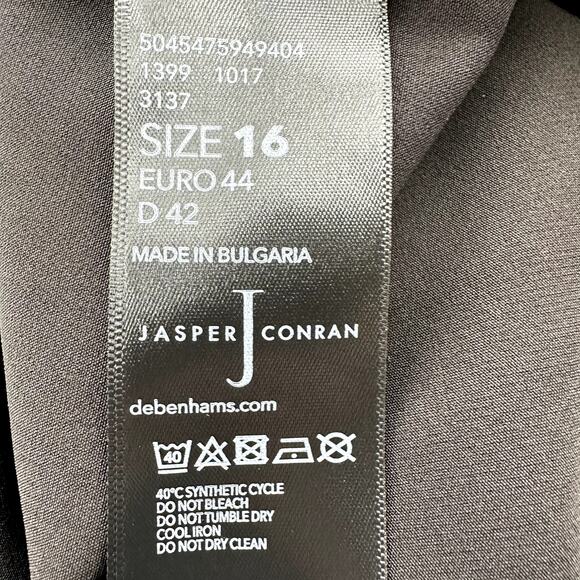 Jasper Conran Jumpsuit Short Sleeve Wrap V-Neck Straight Leg Black 16 NWT - Picture 3 of 5